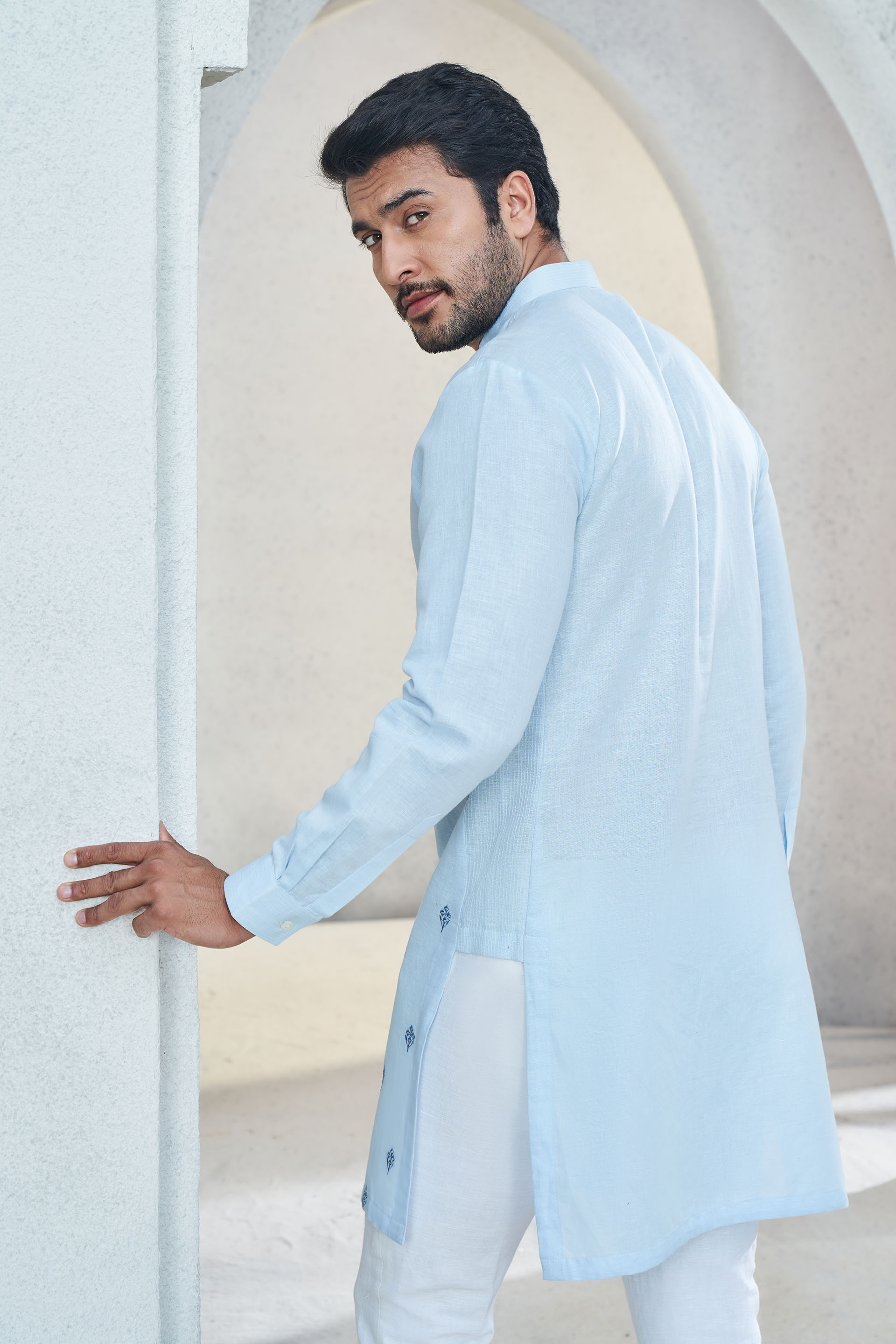 Keshav Kurta - Powder Blue, Powder Blue, image 6